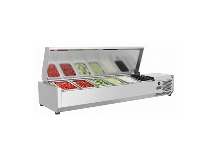 Saladette Réfrigérée à Ingrédients Inox 1500 mm - 5 GN 1/3 + 1 GN 1/2