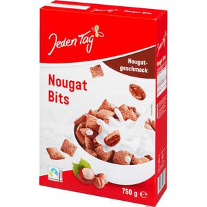 JedenTag Cornflakes Nougat Bits, 750 g, laktosefrei & vegan, mit Cremefüllung, aus Getreide