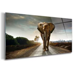 GLASBILD 120x60 cm Safari-Sonnenuntergang