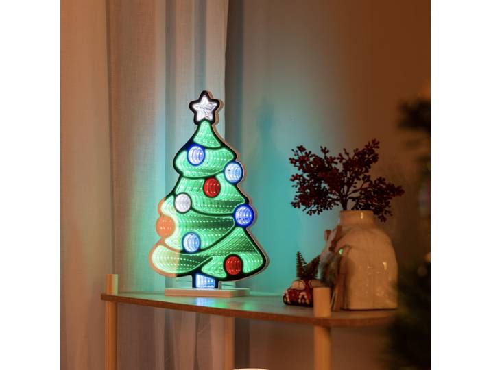 Lampe de table de Noël Sapin de Noël avec LED et minuterie -