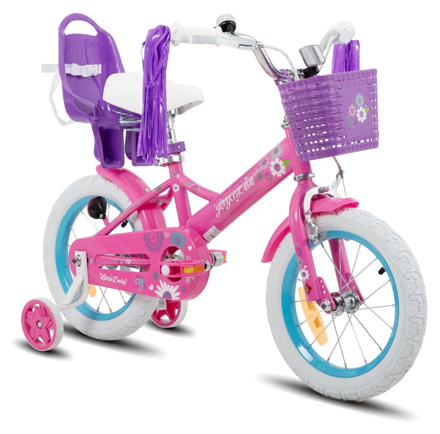 Kinderfahrrad Prinzessinnenrad Kinderrad - 12 / 14 / 16 Zoll - Mit Korb - Stützräder - Für Mädchen von 2 bis 7 Jahren