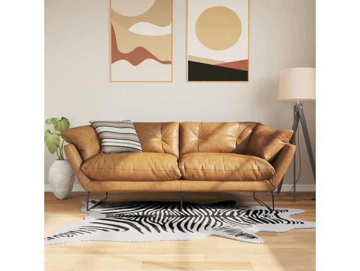 Tapis noir et blanc 120x170 motif zèbre lavable antidérapant