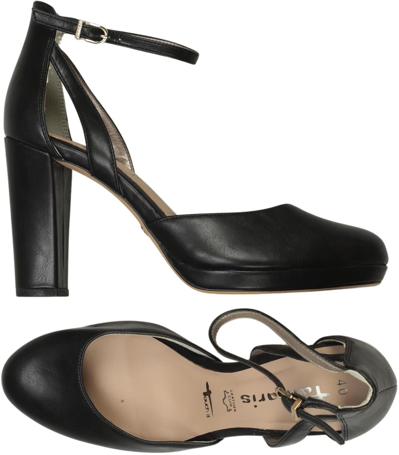 Tamaris Damen Pumps, Schwarz, Gr. EU 40, Kunstleder - Second Hand