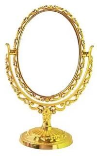 Uplift Picks Vintage Double Sided Makeup Mirror 360 Rotating Desktop Vanity Cosmetic Mirror gold B (s)