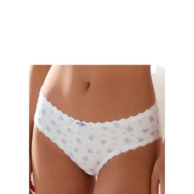 Panty VIVANCE "Rosali", Damen, Gr. 36/38, weiß (weiß, hellblau), Mesh, Obermaterial: 70% Polyamid, 30% Elasthan, Unterhosen Panty, aus softem Material mit hübschem Blumenmuster