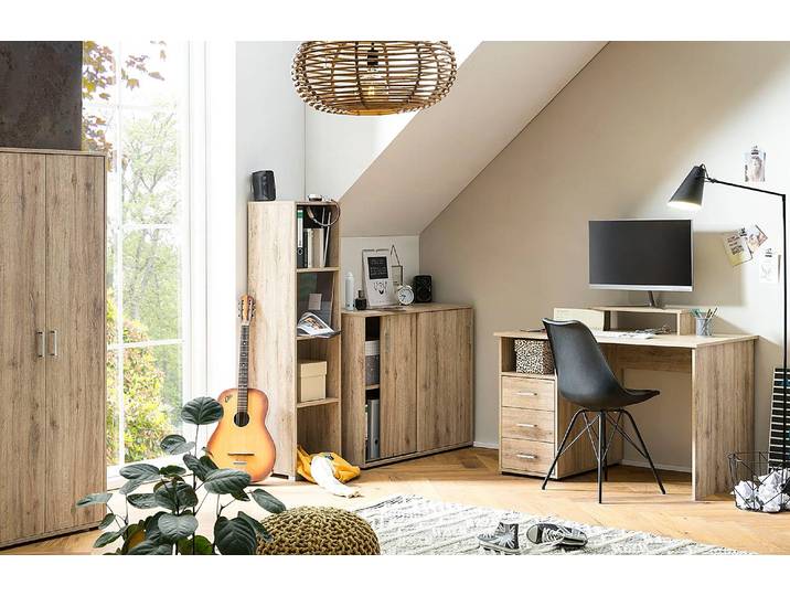 home24 Bureau Niels 116 cm 116 x 74 x 70cm bruin/wild-eikenhouten look