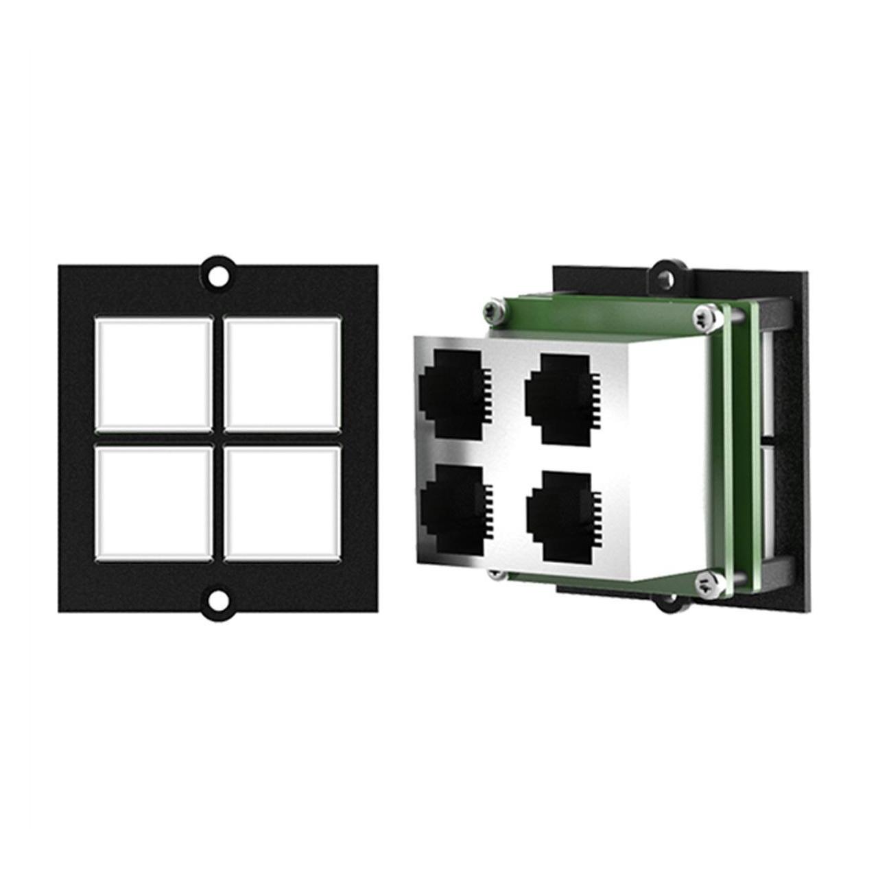 Bachmann Rahmen 4xTaster 4xRJ11 (4x, RJ45) (917.198)