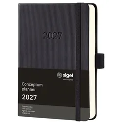 Sigel Buchkalender Tageskalender »Conceptum 2027 Hardcover« A6 schwarz, 10.8x15.1x3 cm