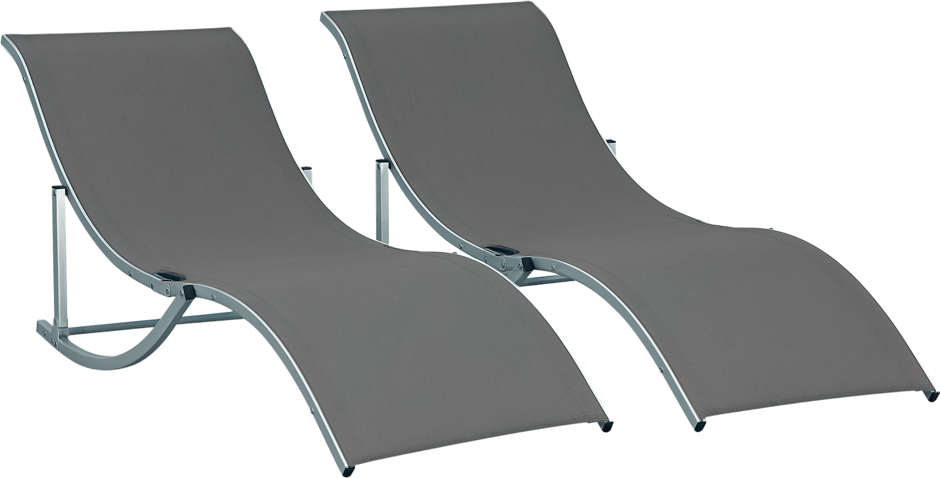 Altro Set 2 Sdraio Da Giardino Pieghevoli, Lettino Prendisole In Alluminio E Textilene, 61x165x63 cm