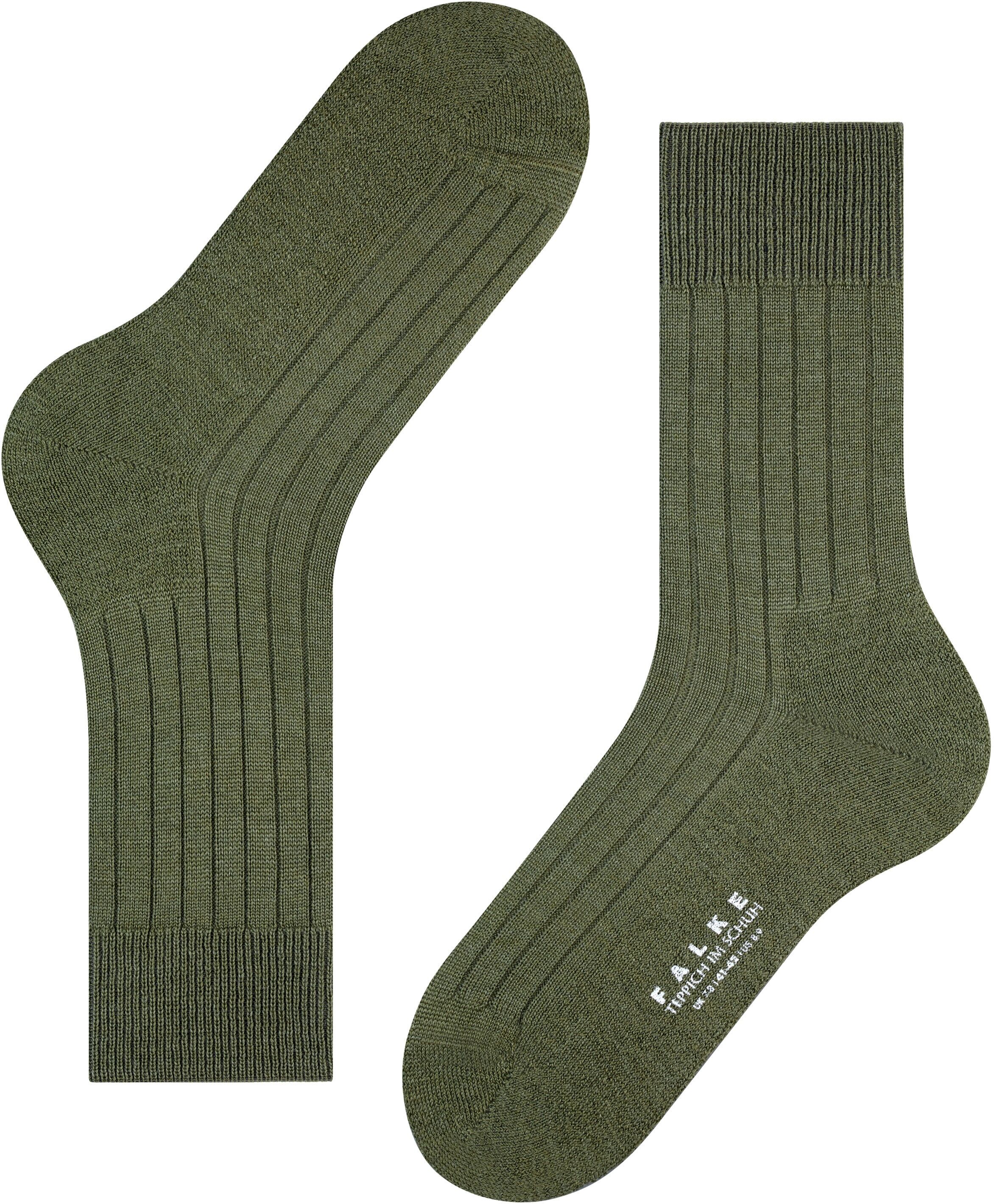 Socken FALKE "Teppich im Schuh", Herren, Gr. 39-40, Sockengrösse, grün (herb), Merinowolle, Polyamid, unifarben, Socken Socken, mit Plüschsohle atmungsaktiv, klimaregulierend, geruchshemmend herb 39-40, Sockengrösse