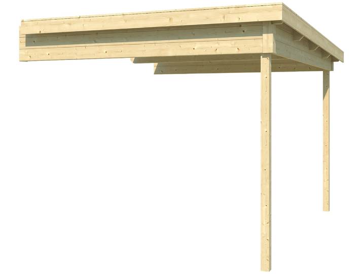 Schleppdach LASITA MAJA Zambezi 300 , beige (naturbelassen), B:2.600cm H:2.109cm T:3.248cm, Massivholz, Gartenhaus-Anbaudächer, Schleppdach, Dachverlängerung 28 mm