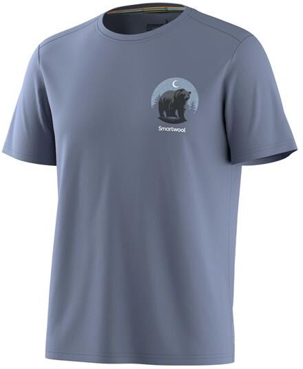 Smartwool Mens Lunar Bear Active S/S Graphic Tee, Nightfall Blue
