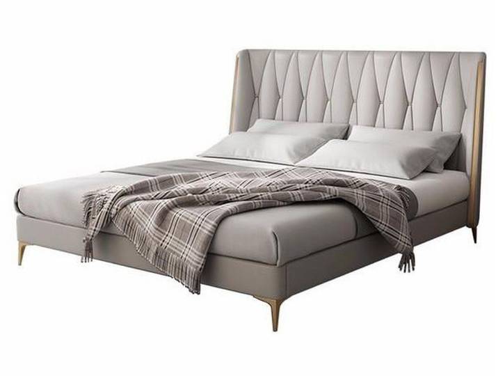 Xlmoebel Polsterbett Designer Doppelbett Grau Schwarz für Jugendliche im Luxus-Stil, Made in Europa
