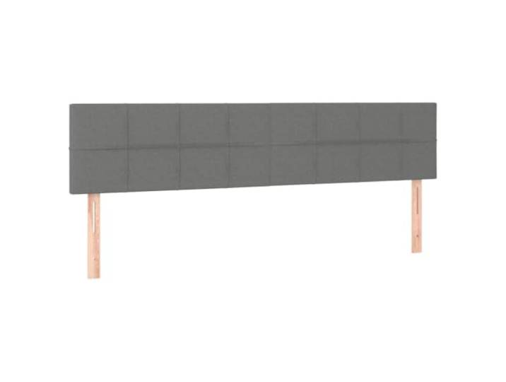 Leasha Kopfteil mit LED, Bettgestell, Schlafzimmermöbel, Dunkelgrau, 180 x 5 x 78/88 cm, Stoff