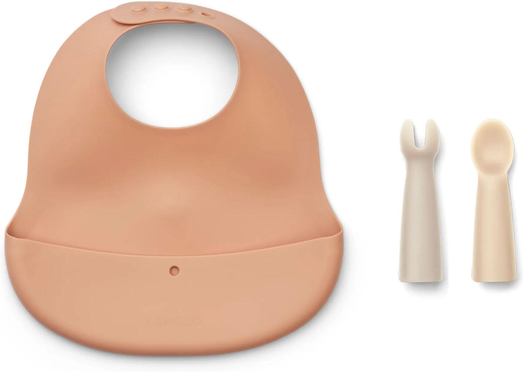 Liewood Bavoir et ses couverts Aspen en silicone Rose taille unique