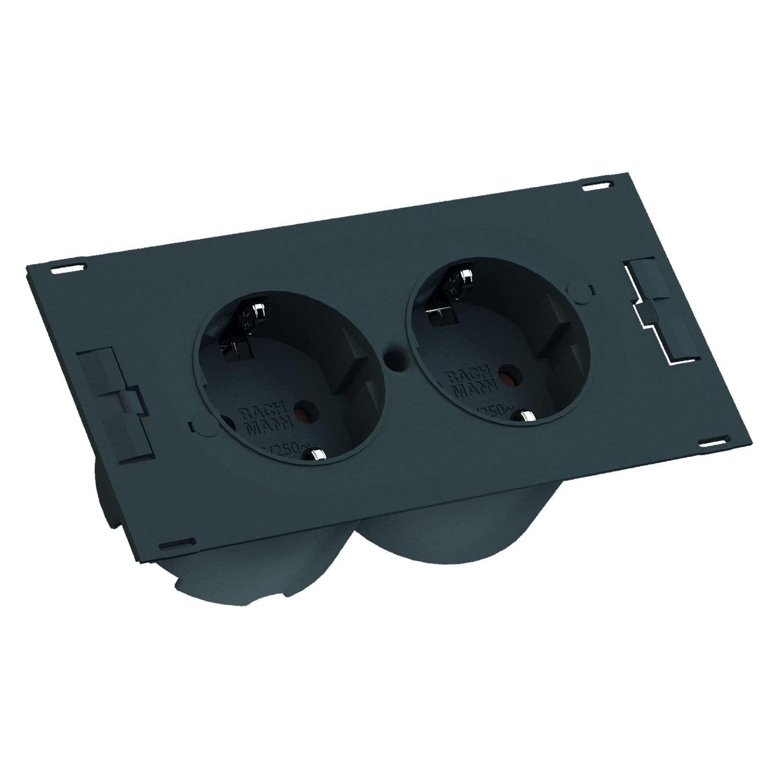 Bachmann DUE Typ F Schwarz Steckdose (2x, CEE 7/3) (4953490)