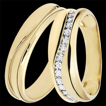 Edenly Duo Amour Eheringe â€“ Gelbgold & Diamanten â€“ 9-karÃ¤tiges Gold (375/1