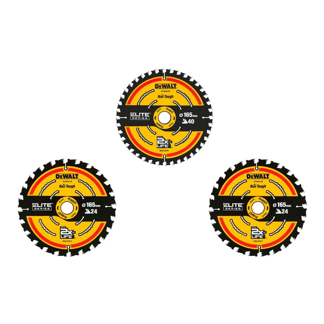 DEWALT ELITE Kreissägeblatt 165/20 mm SET (DT10397-QZ)