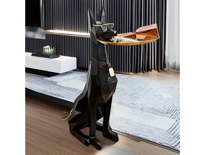 Statue de chien DobSuffolk en résine, table d'appoint intérieure de luxe, sculpture de chiot, charmante figurine DobSuffolk Pinscher, décoration de la maison