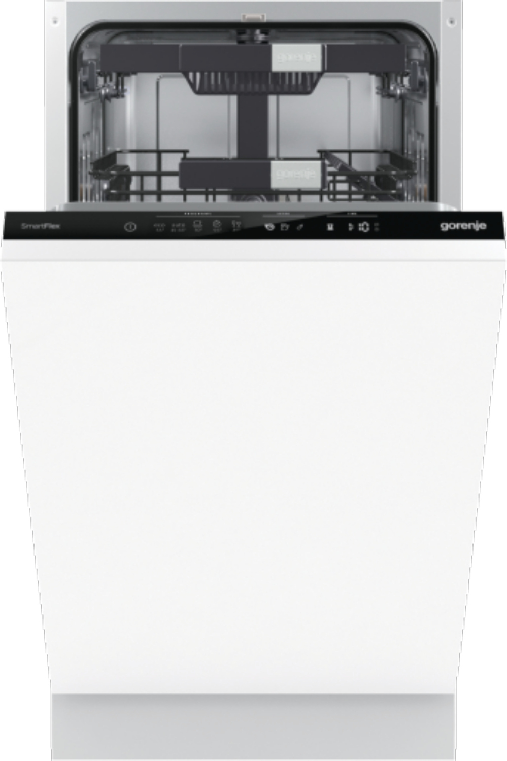 Gorenje GV583C10 vollintegrierter Geschirrspüler 45 cm, Voll integriert, Single (45 cm breit), Weiß, Touchsteuerung, 3 Korb/Körbe, Korb