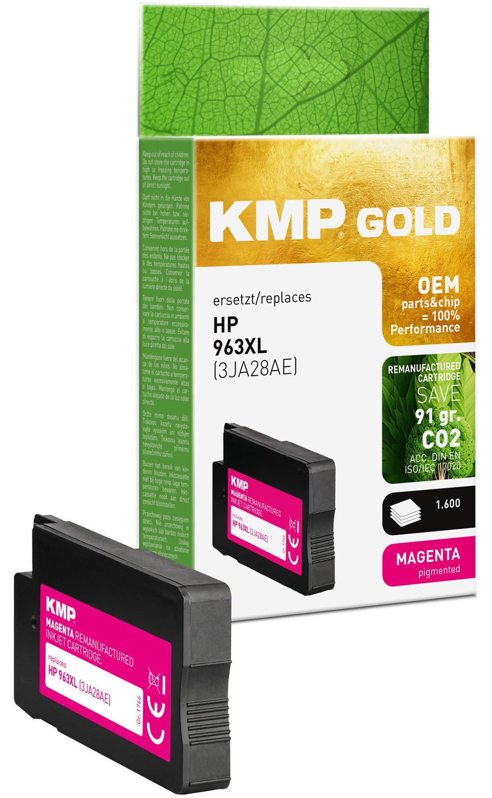 KMP GOLD Magenta Inktpatroon voor HP 963XL (3JA28AE) Remanufactured
