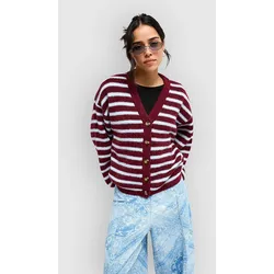 Roxy Deep As The Ocean Stripes Strickjacke beet red all star stripe Gr. M