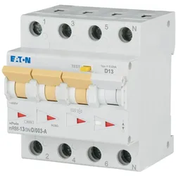 Eaton 120671 FI/LS Kombination, 13 A, 30 mA, LS-Charakteristik: D, 3p+N, FI-Charakteristik: A mRB6-13/3N/D/003-A