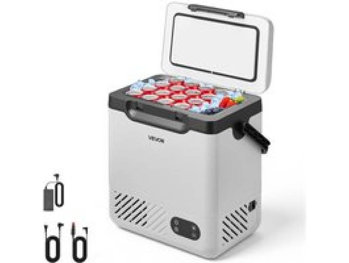 Glacière Électrique Voiture et Maison-VEVOR-Réfrigérateur Portable 12 L 12 V/24 V CC et 100-240 V CA pour Camping Voyage