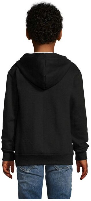 Hoodie personnalisé enfant zip capuche STONE KIDS noir