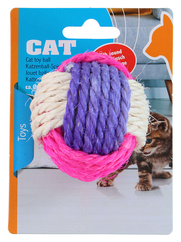 Edco Katzenball in Lila/ Pink - Ø 6,5 cm - onesize