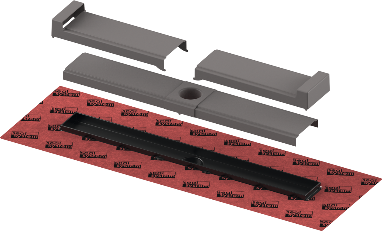 Tece drainline-Evo Duschrinne, farbig beschichtet, schwarz matt, 1200mm, 601207 601207