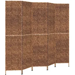 vidaXL Paravent 5-tlg. Braun 205x180 cm Wasserhyazinthe