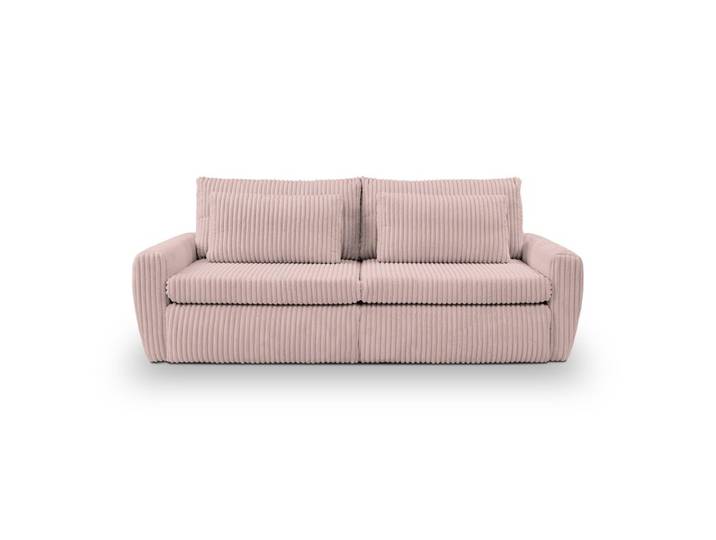 Canapé 3 places convertible MEVI tissu ambiance rose