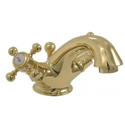 Herzbach Anais Waschtischbatterie, mit Ablauf Gold, 32.452000.1.03 32.452000.1.03