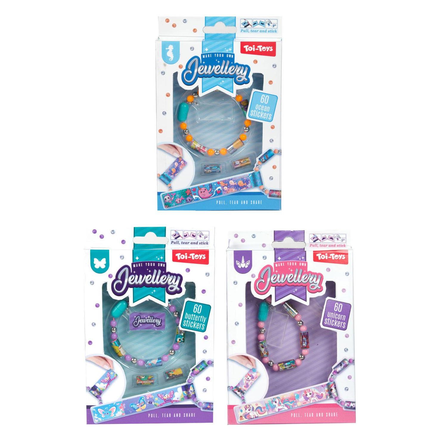 Toi-Toys Armband mit Klebeperlen - 60 Aufkleber (60 Sticker) (68071250)