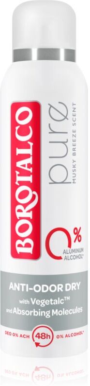 Borotalco Pure déodorant en spray sans aluminium 48h parfums Musky Breeze 150 ml