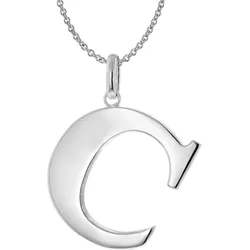 trendor 41780-C Damen-Halskette mit Großem Buchstaben C 925 Silber, 70 cm