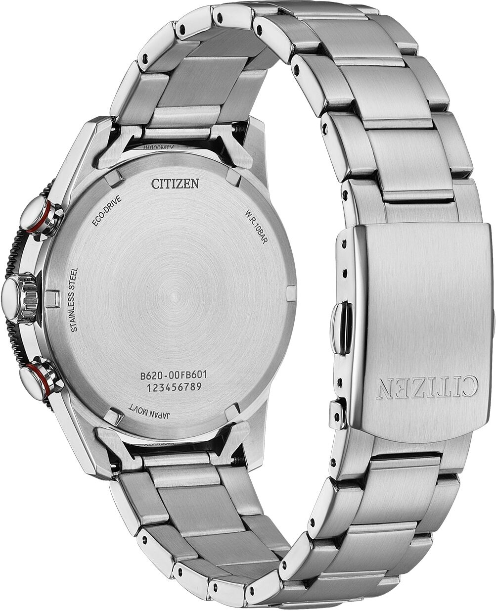 Chronograph CITIZEN "Racing Chrono", silber (silberfarben, schwarz), Armbanduhren, Herren, Chronograph, Armbanduhr, Solar, Herrenuhr, Edelstahlarmband, analog, Big Date