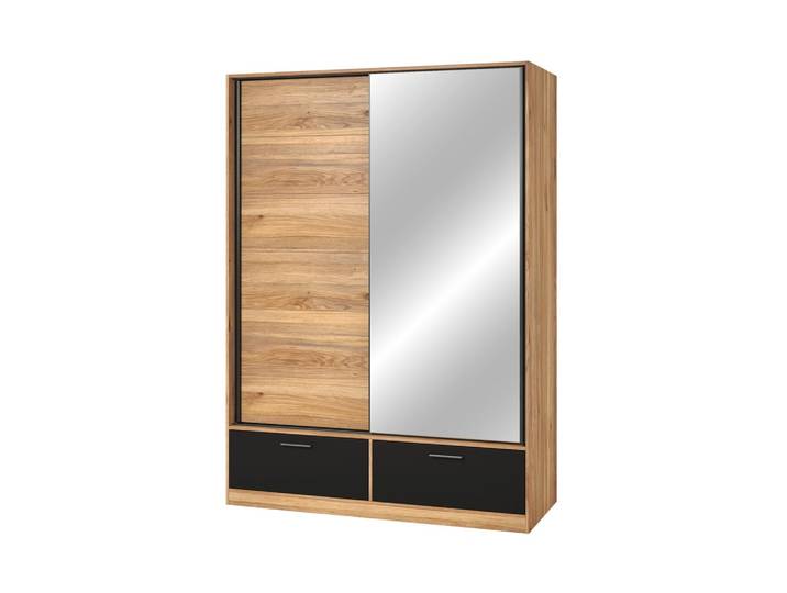 SCHWEBETÜRENSCHRANK BETTINA 150/209/61 cm 2-türig mit Spiegel Eichefarben