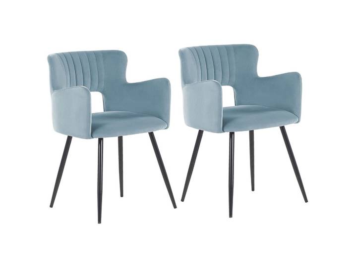 STUHL 2er-Set Samtstoff Blau Sanilac