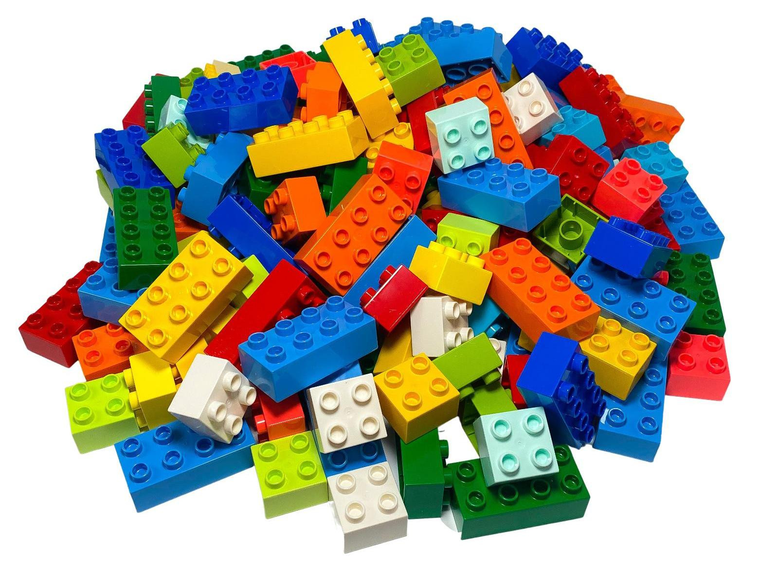 Lego basisbouwstenen 2x2 en 2x4 gemengd - 50 stuks