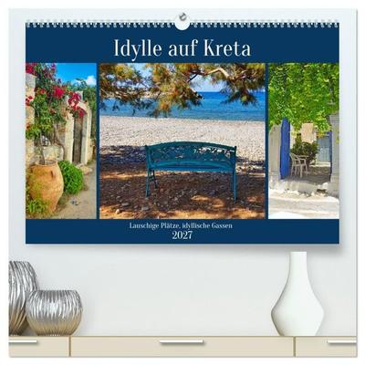 Idylle auf Kreta (hochwertiger Premium Wandkalender 2027 DIN A2 quer), Kunstdruck in Hochglanz