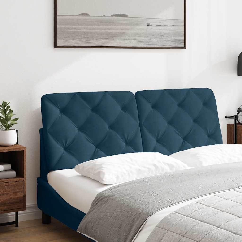 vidaXL Coussin de tête de lit bleu 120 cm velours