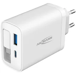 Ansmann Home Charger 230PD mit Kabel (30 W, 3 Ports), USB Ladegerät, Weiss