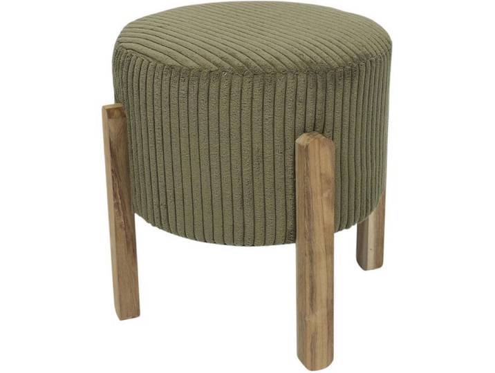 Lot de 2 Tabourets - HOME DECO FACTORY - Scott - Côtelés - Empilables - Verts