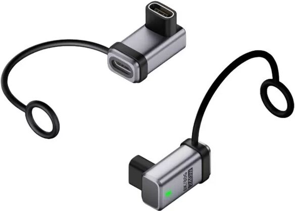 INF Lot de 2 adaptateurs USB-C femelle vers femelle 240W, 120Gbps, angle droit Argent