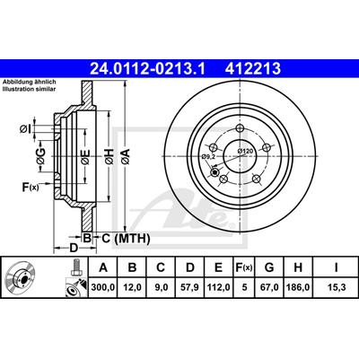 ATE Bremsen-Set VA + HA sizw2nay05 Hinterachse voll 300mm 12mm für Mercedes Chrysler VAG