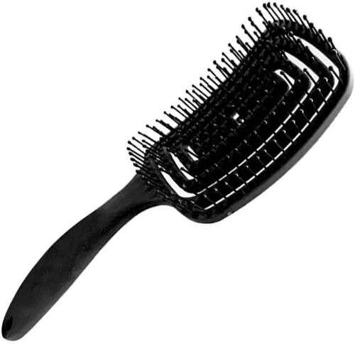 INF Ergonomische gebogene Bürste mit Belüftung für Kopfhautmassage Schwarz