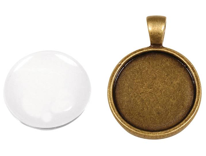 Rayher Metall-Fassung Anhänger mit Cabochon ⌀ 2.2 cm