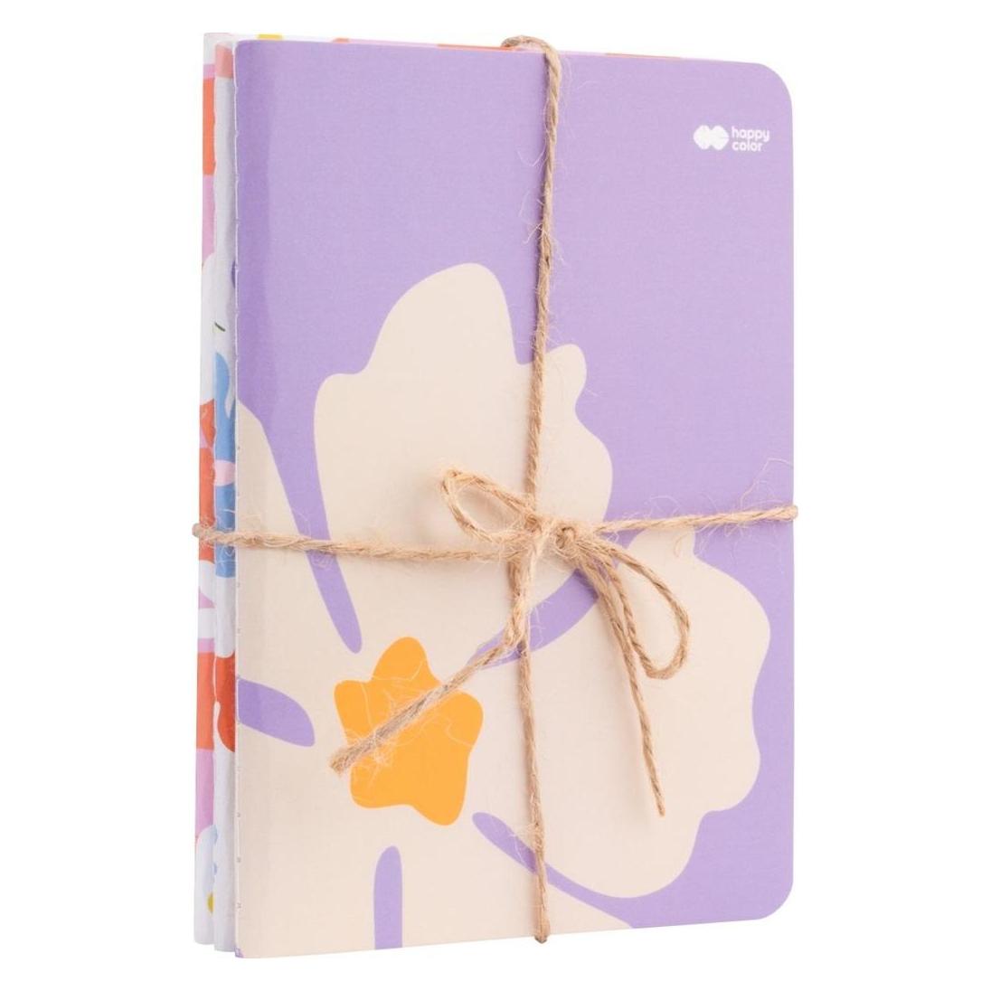 Happy Color Genähtes Notizbuch A6/32K Bloom Pastell (3 Stück) (A6, Blanko, Gepunktet, Liniert, Weicher Einband) (48986124)